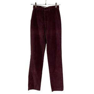 Vintage 70s Dark Purple High Waist Corduroy Trouser Pants